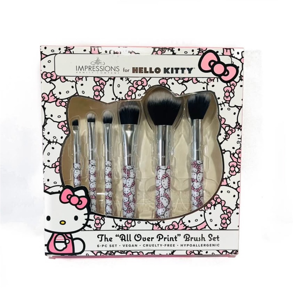 Impressions Hello Kitty Makeup Brush Set - Pink and Black
